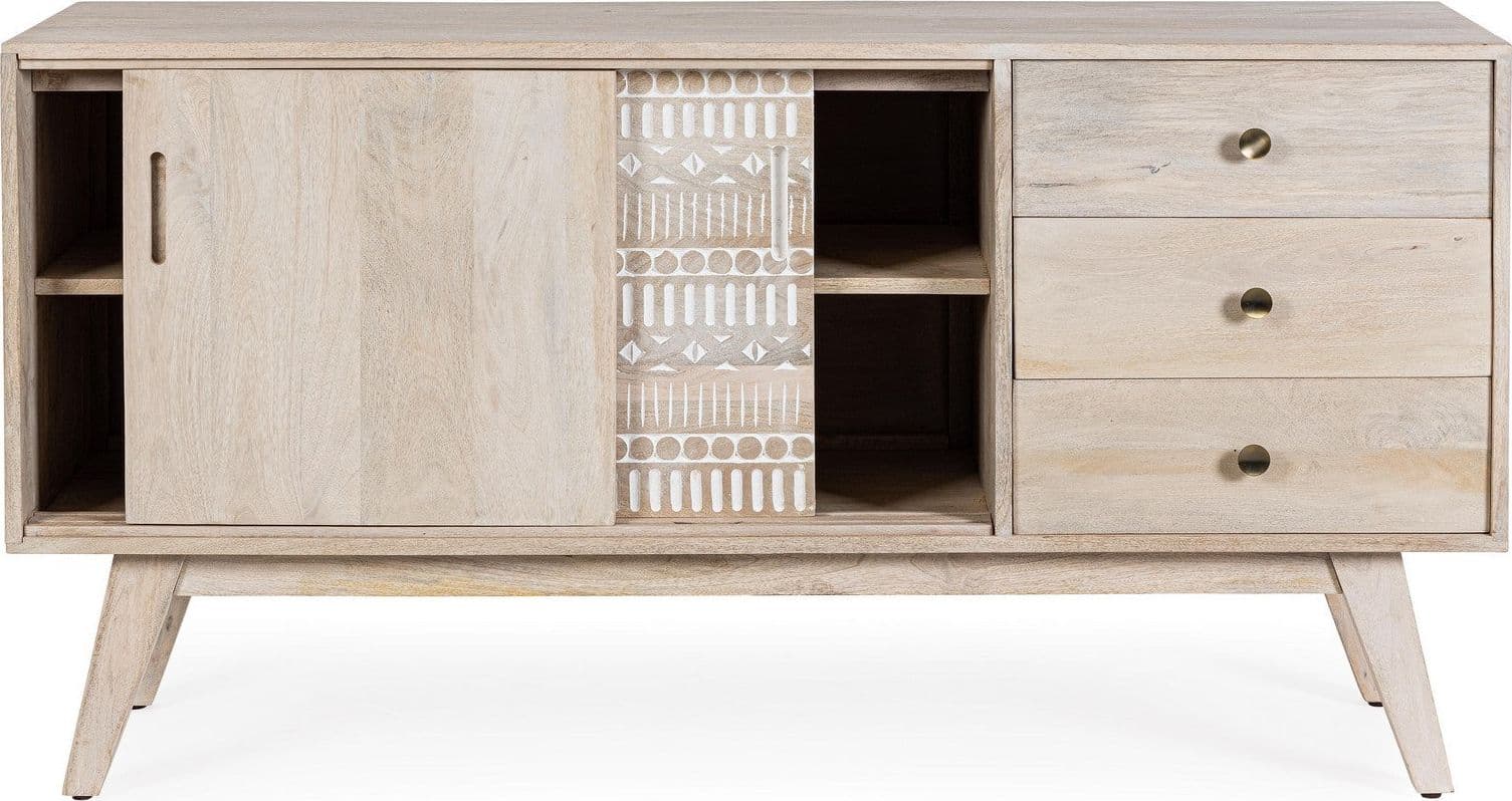 Credenza "Indira" con struttura in legno di mango, schienale in mdf, decorazioni fatte a mano - 14