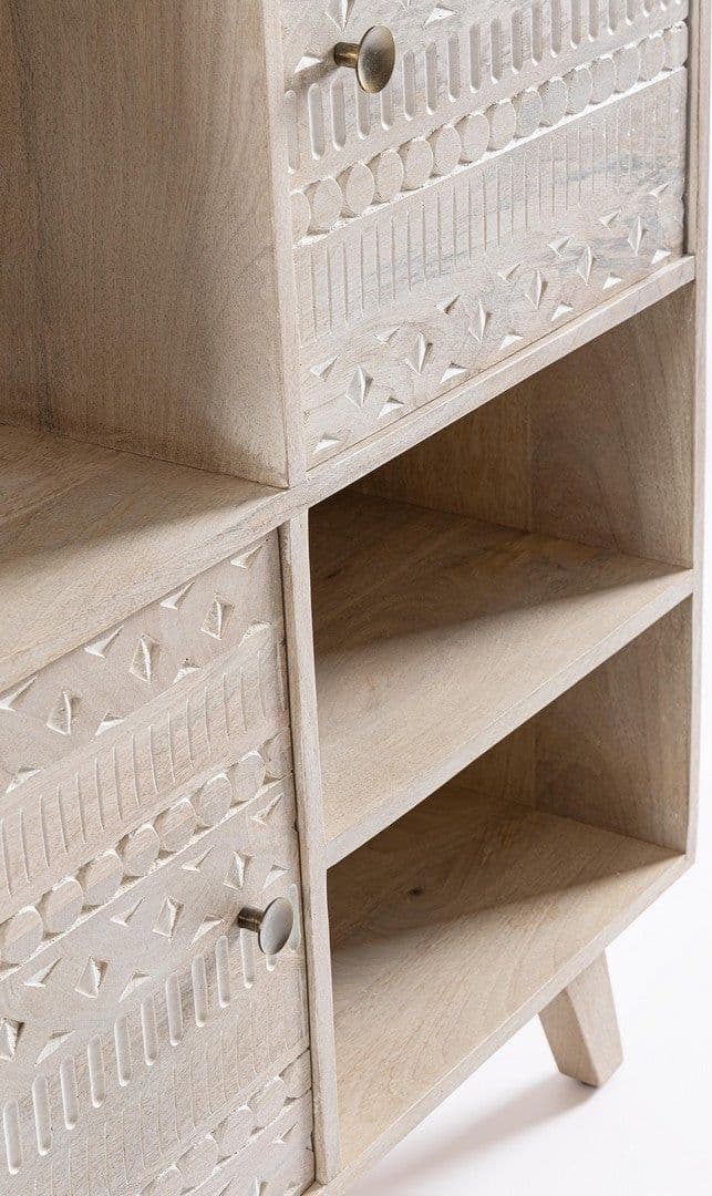 Credenza "Indira" con struttura in legno di mango, schienale in mdf, decorazioni fatte a mano - 19