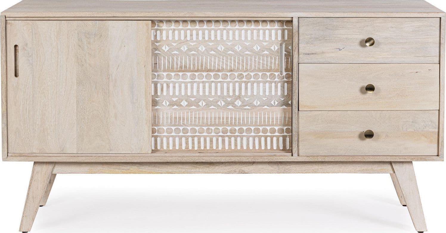 Credenza "Indira" con struttura in legno di mango, schienale in mdf, decorazioni fatte a mano - 8