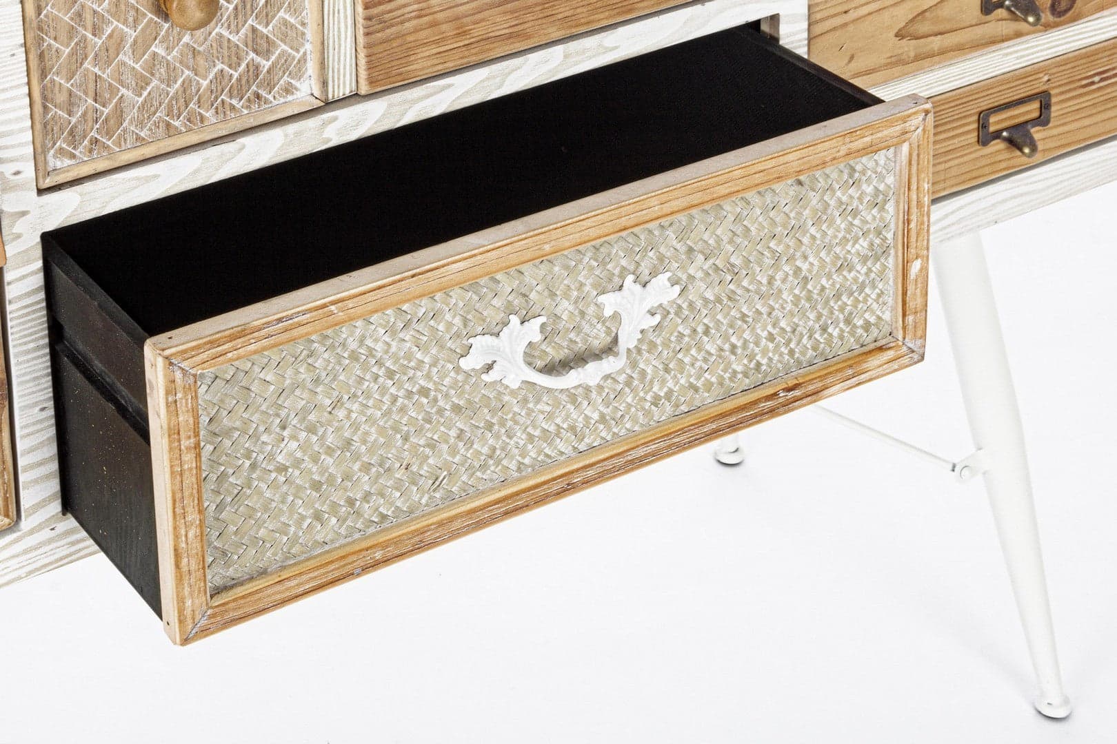 Credenza "Eloise", struttura in legno MDF o legno di abete, pomelli in acciaio, stile naturale - 11