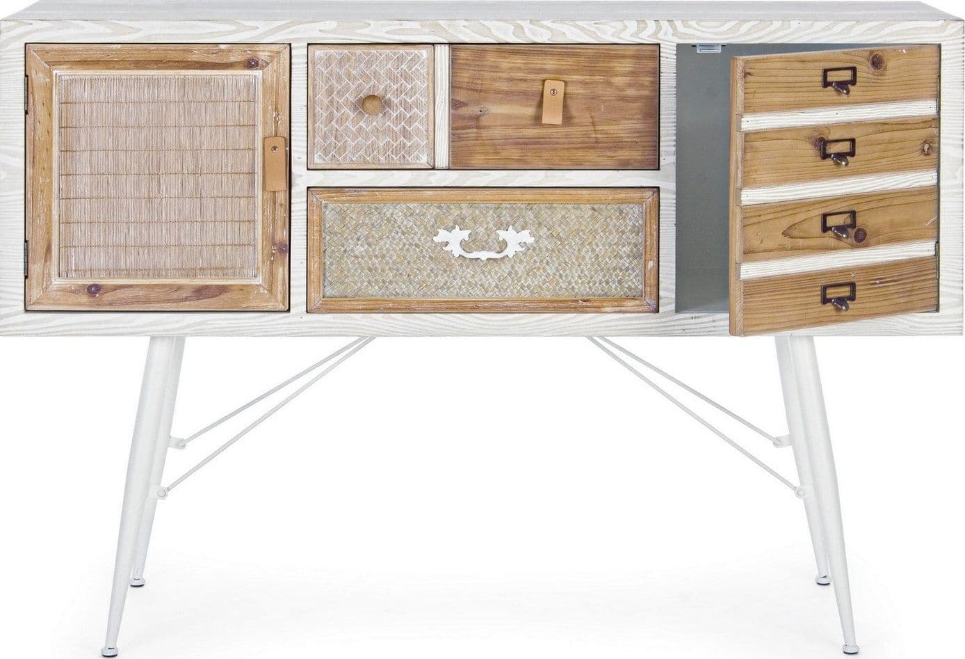 Credenza "Eloise", struttura in legno MDF o legno di abete, pomelli in acciaio, stile naturale - 13