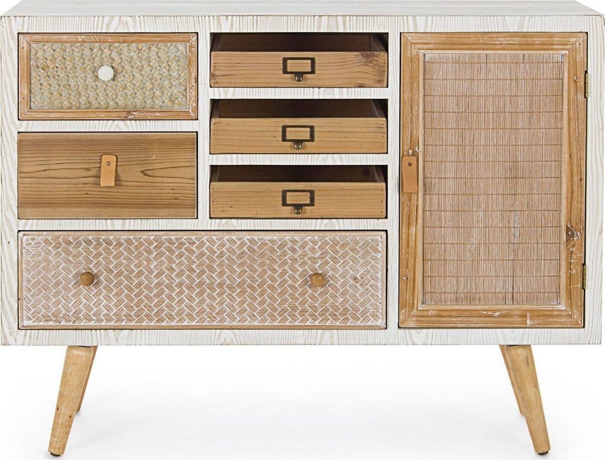 Credenza "Eloise", struttura in legno MDF o legno di abete, pomelli in acciaio, stile naturale - 16