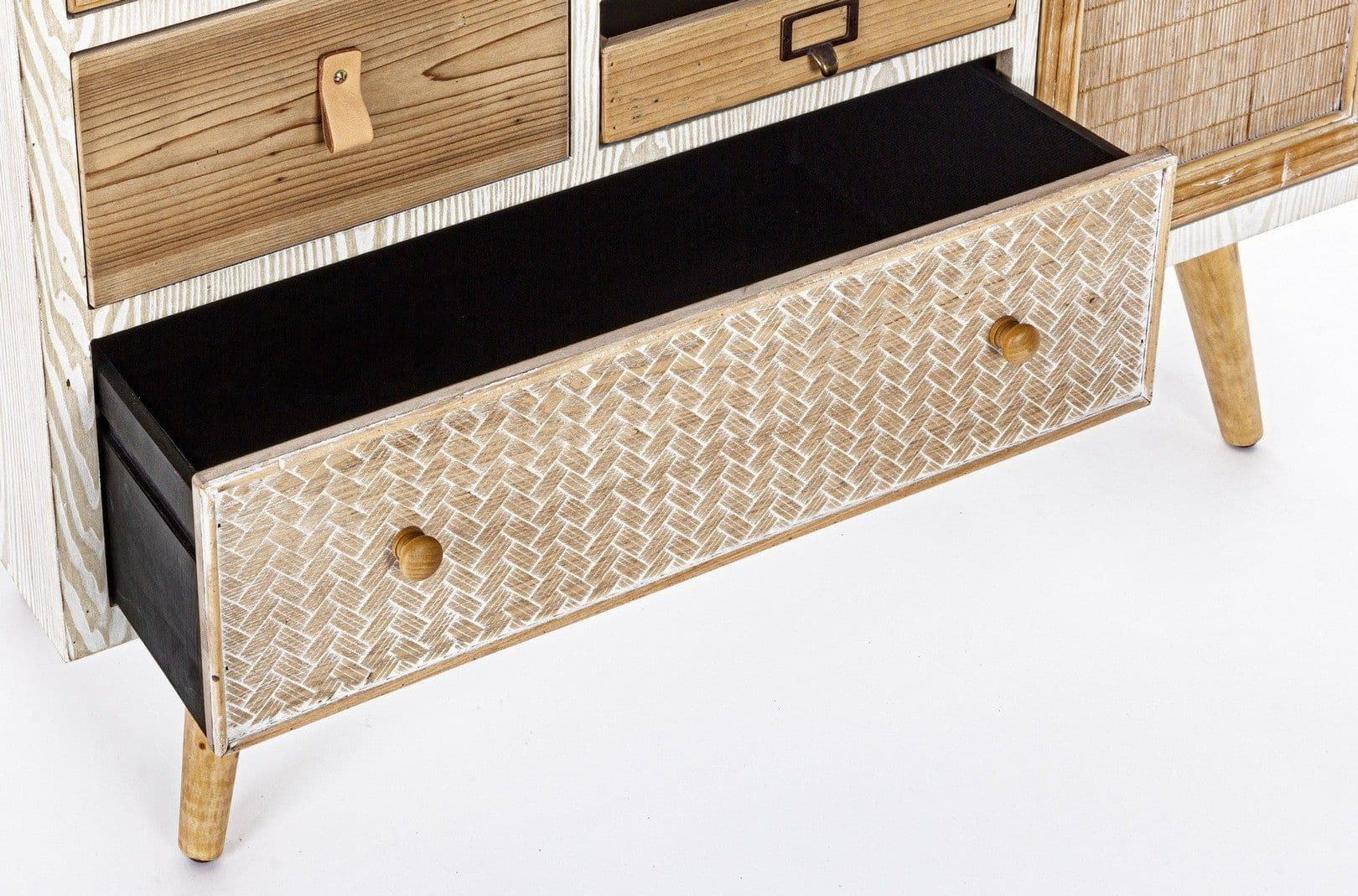 Credenza "Eloise", struttura in legno MDF o legno di abete, pomelli in acciaio, stile naturale - 20