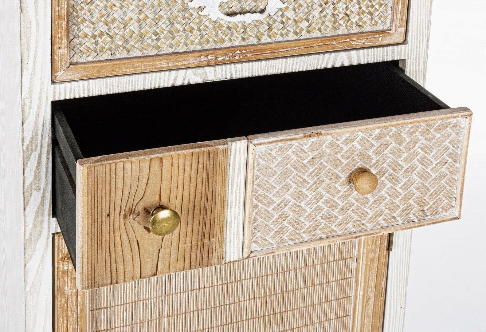 Credenza "Eloise", struttura in legno MDF o legno di abete, pomelli in acciaio, stile naturale - 3