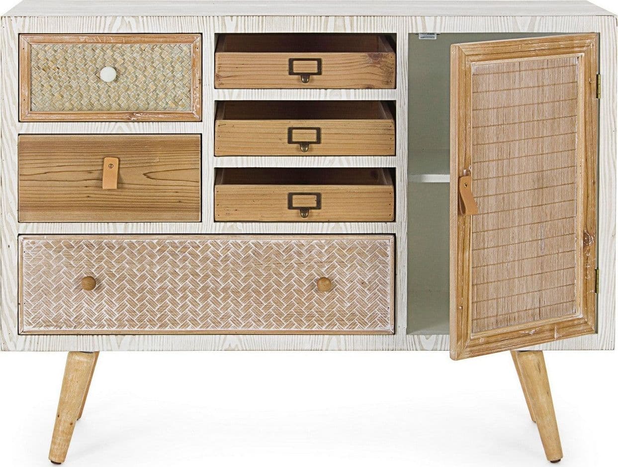 Credenza "Eloise", struttura in legno MDF o legno di abete, pomelli in acciaio, stile naturale - 21