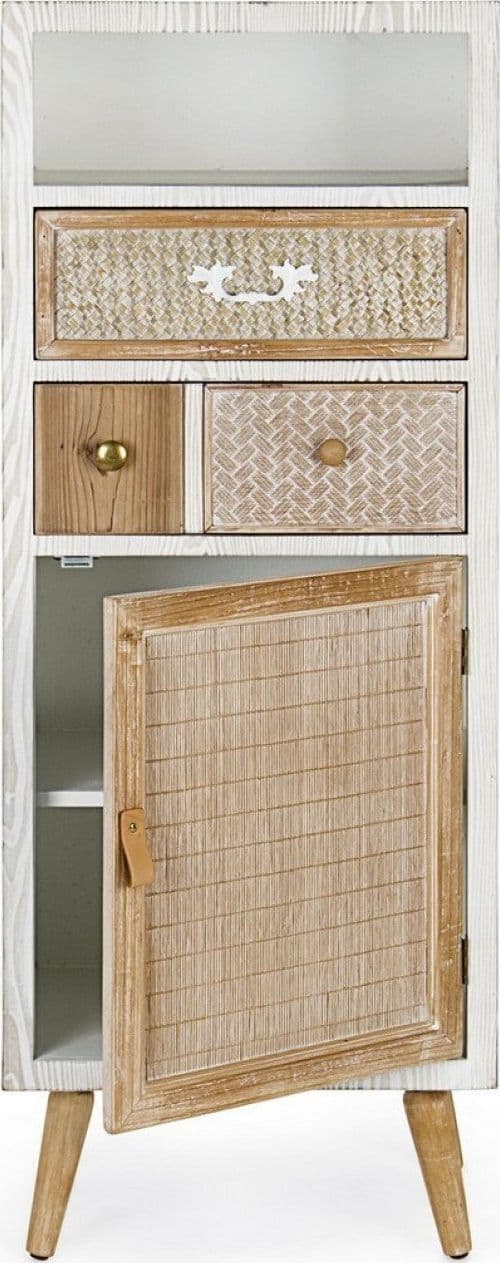 Credenza "Eloise", struttura in legno MDF o legno di abete, pomelli in acciaio, stile naturale - 5