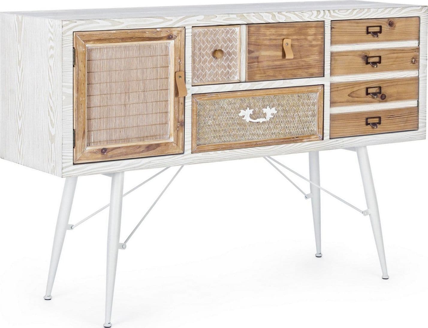 Credenza "Eloise", struttura in legno MDF o legno di abete, pomelli in acciaio, stile naturale - 7