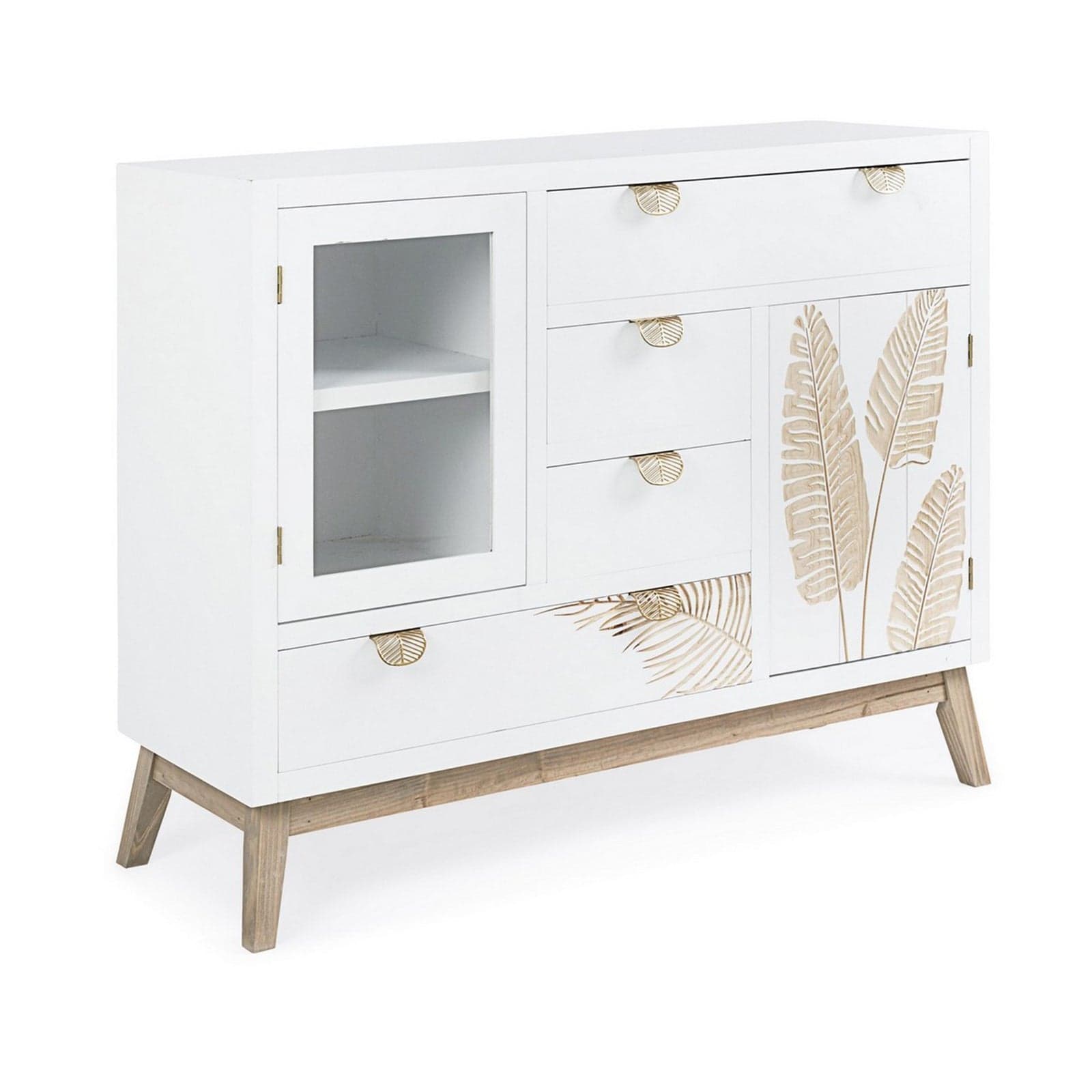 Credenza "Folium", con struttura in abete e mdf, piano e schienale in mdf, stile design in Credenze Decor Space - Altamura, commercioVirtuoso.it