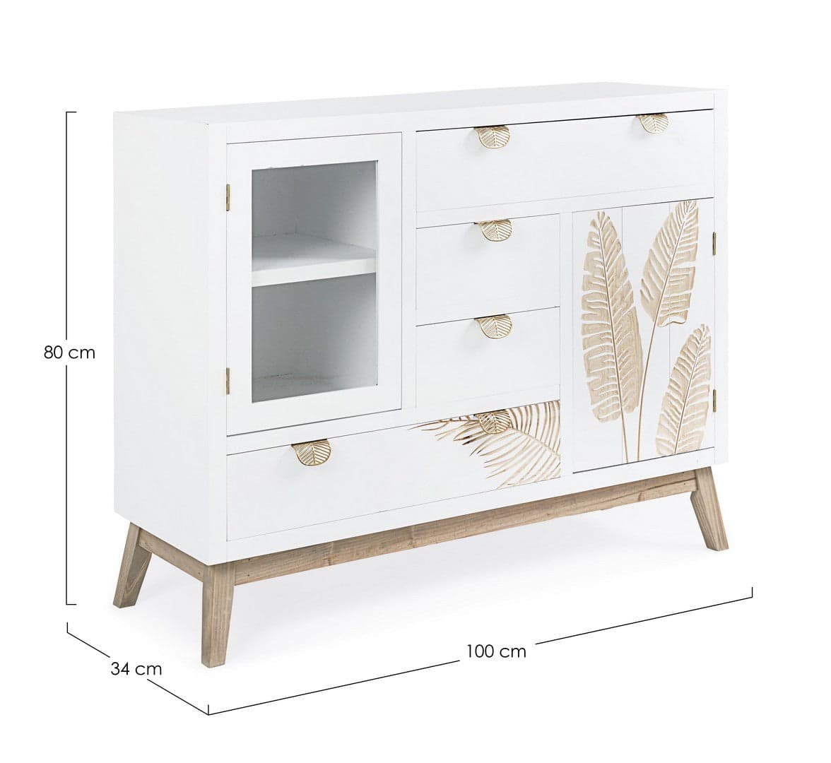Credenza "Folium", con struttura in abete e mdf, piano e schienale in mdf, stile design in Credenze Decor Space - Altamura, commercioVirtuoso.it
