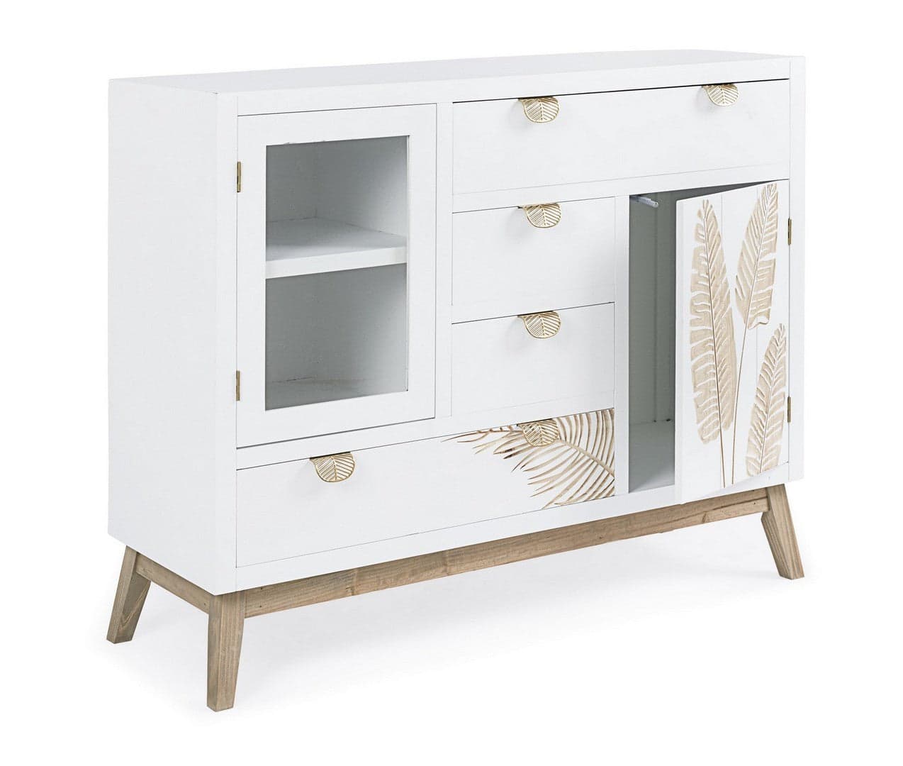 Credenza "Folium", con struttura in abete e mdf, piano e schienale in mdf, stile design in Credenze Decor Space - Altamura, commercioVirtuoso.it