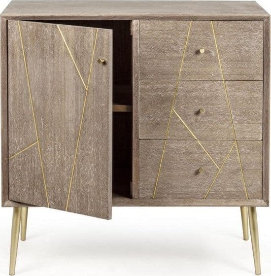Credenza "Filomena" con in legno teak, pannelli esterni in mdf, finitura a base d'acqua, stile atmosphere - 16