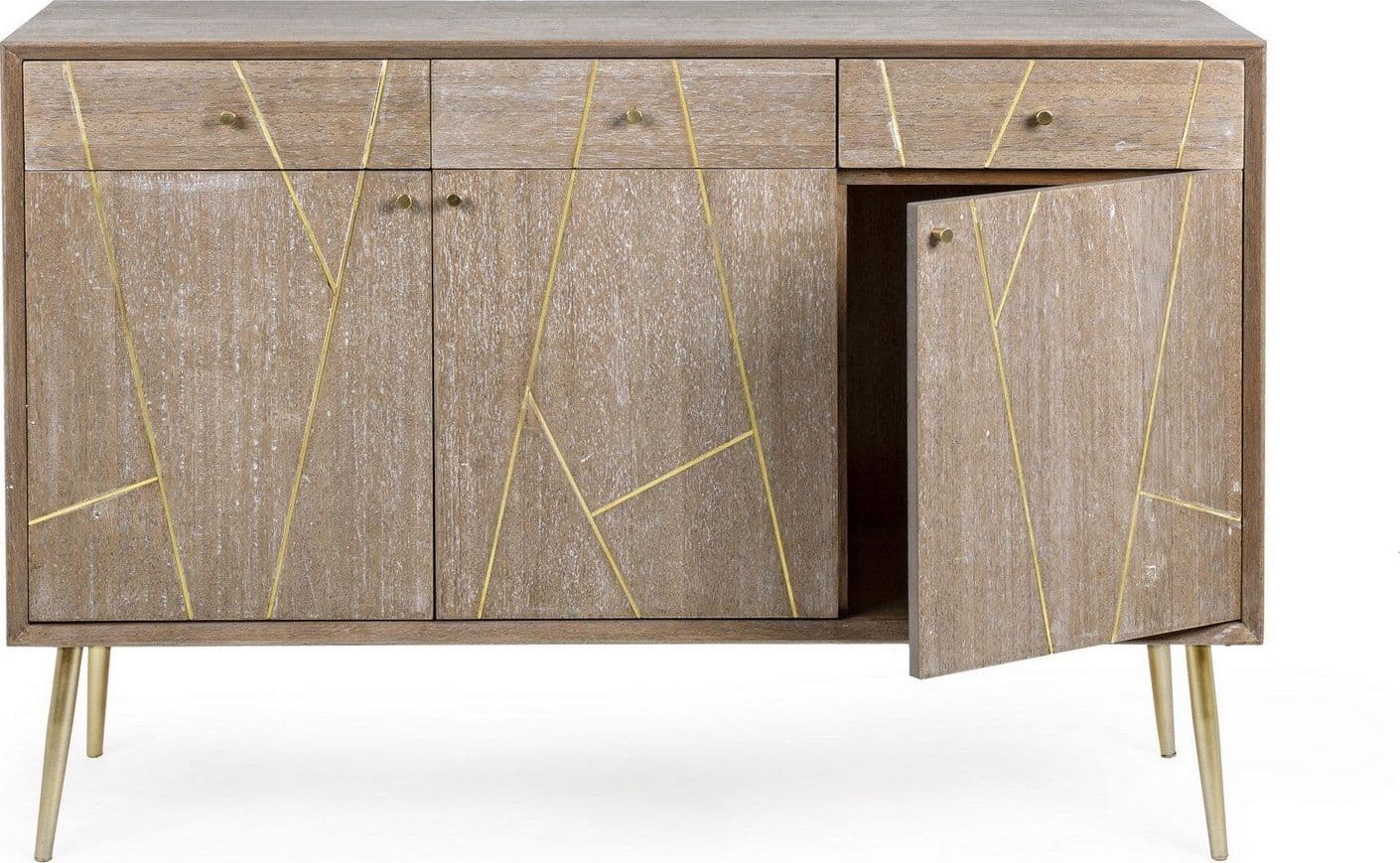 Credenza "Filomena" con in legno teak, pannelli esterni in mdf, finitura a base d'acqua, stile atmosphere - 8