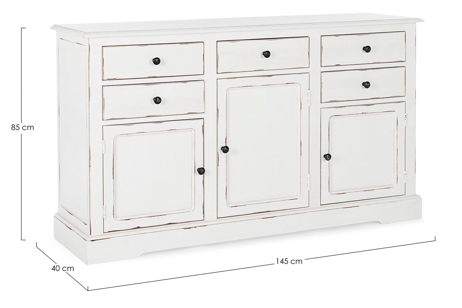 Credenza "Jefferson" con struttura in legno di mango, finitura anticata, stile classico in Credenze Decor Space - Altamura, commercioVirtuoso.it