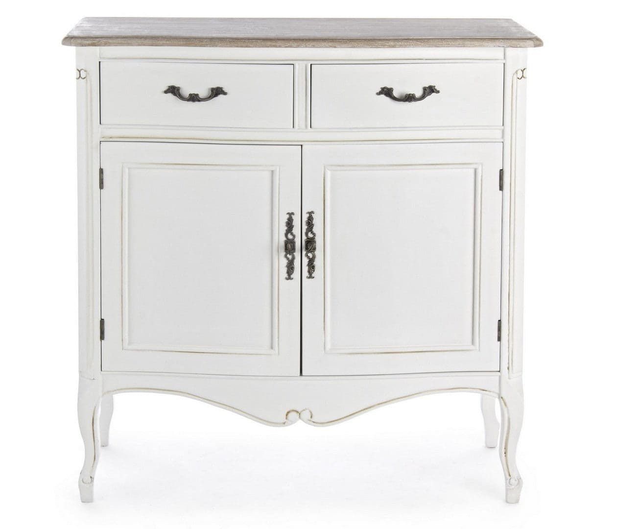 Credenza "Justine" 2 ante e 2 cassetti, con struttura in legno Paulownia, stile classico in Credenze Decor Space - Altamura, commercioVirtuoso.it
