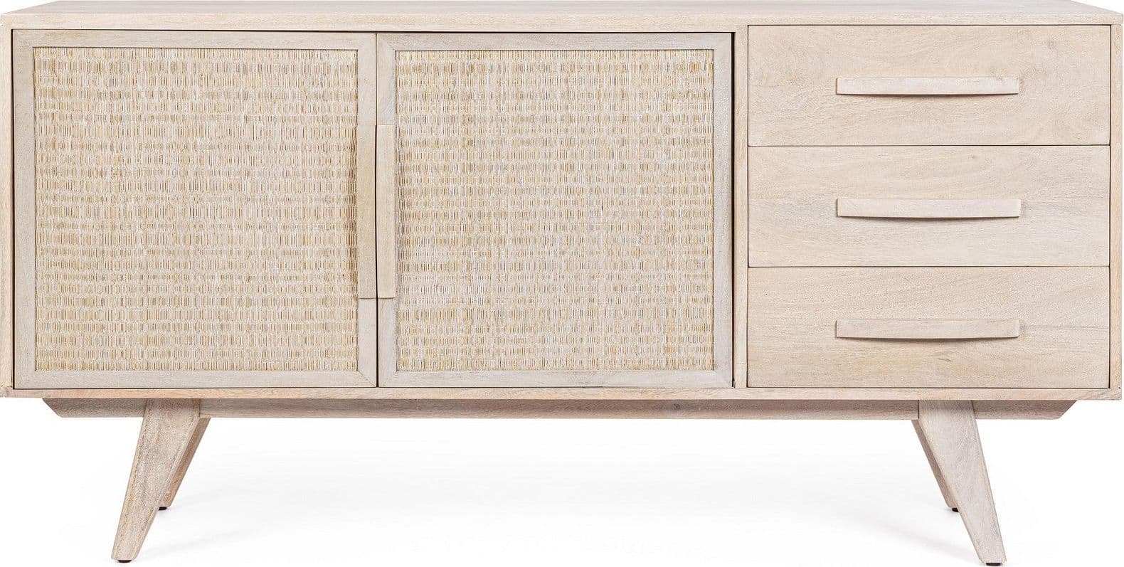 Credenza "Sahana" con struttura in legno di mango, schienale e fondo cassetti in mdf in Credenze Decor Space - Altamura, commercioVirtuoso.it