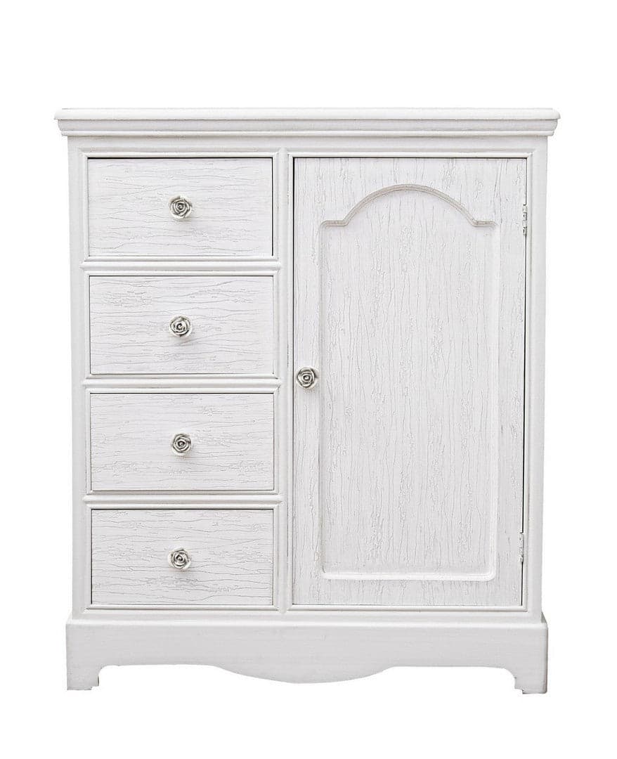 Credenza "Blanc" con struttura in MDF, finitura bianca opaca, effetto decapato, stile classico in Credenze Decor Space - Altamura, commercioVirtuoso.it