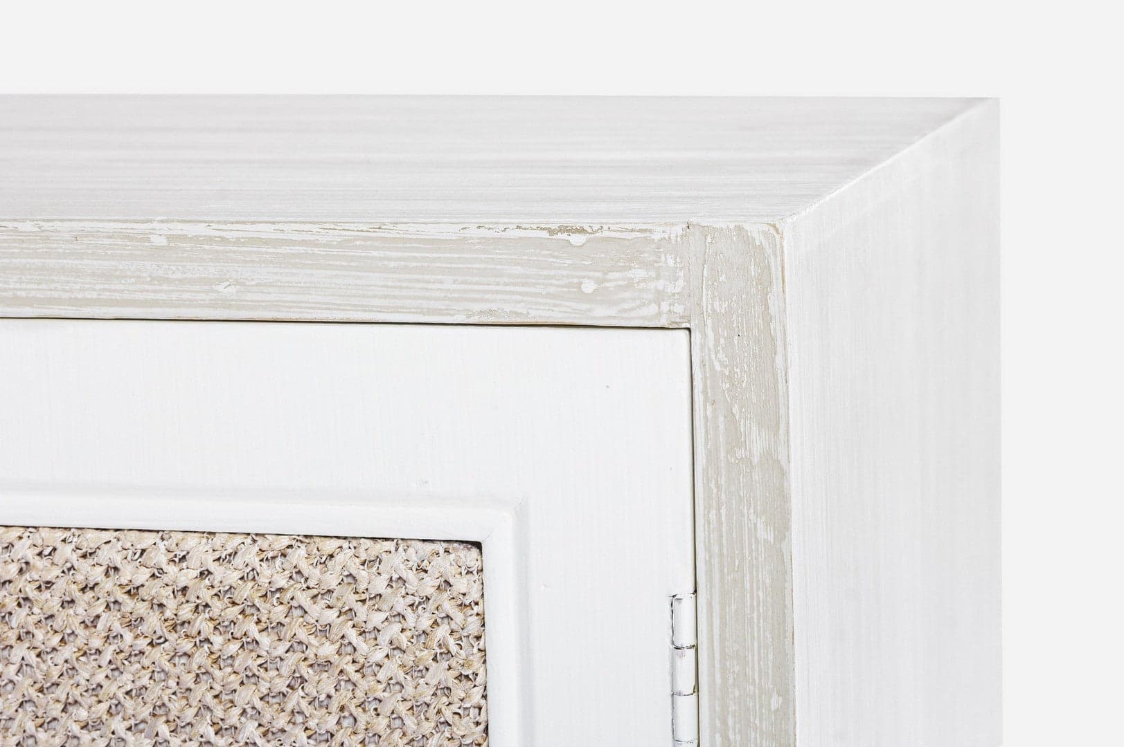 Credenza "Montiel" in legno MDF, con anta frontale rivestito in tessuto, finitura con vernice a base d'acqua, stile rustico in Credenze Decor Space - Altamura, commercioVirtuoso.it