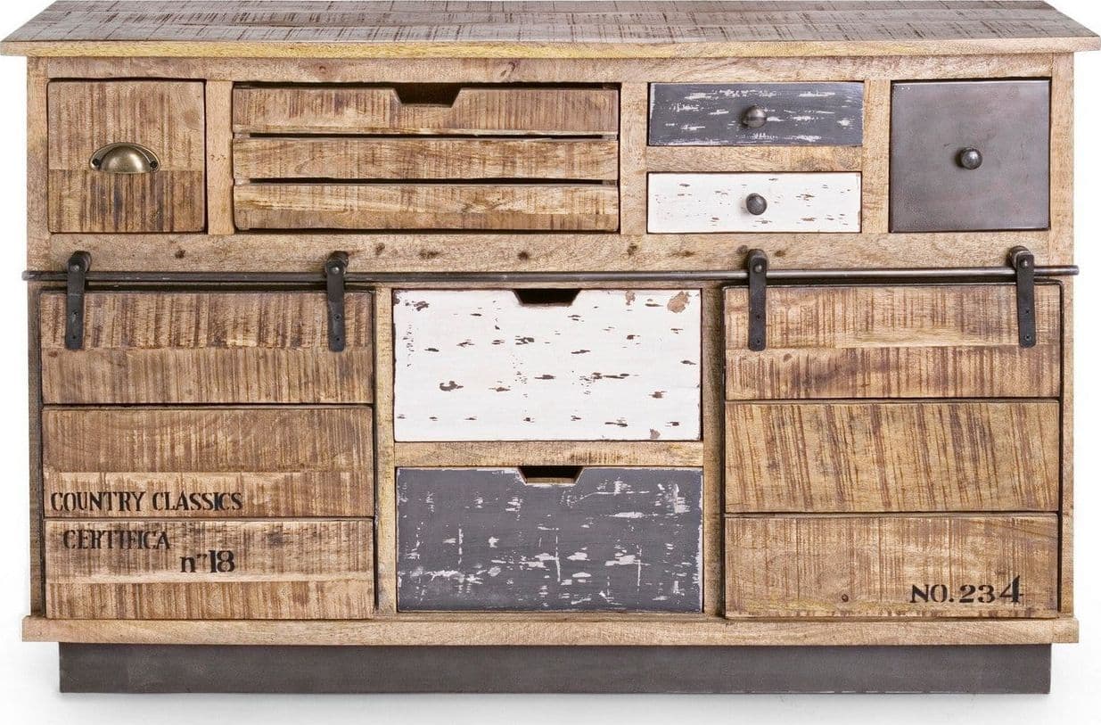 Credenza "Tudor" con struttura in mango e base in acciaio, stile industriale in Credenze Decor Space - Altamura, commercioVirtuoso.it