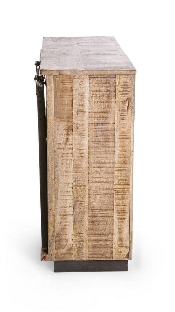 Credenza "Tudor" con struttura in mango e base in acciaio, stile industriale - 24