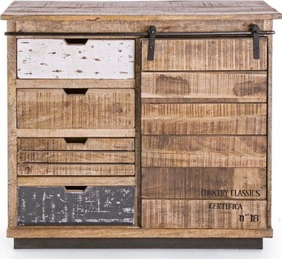 Credenza "Tudor" con struttura in mango e base in acciaio, stile industriale - 30
