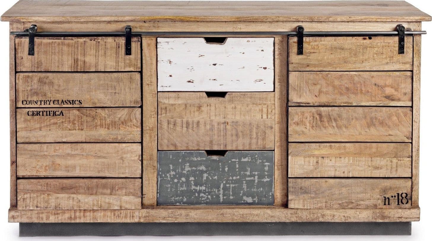 Credenza "Tudor" con struttura in mango e base in acciaio, stile industriale in Credenze Decor Space - Altamura, commercioVirtuoso.it