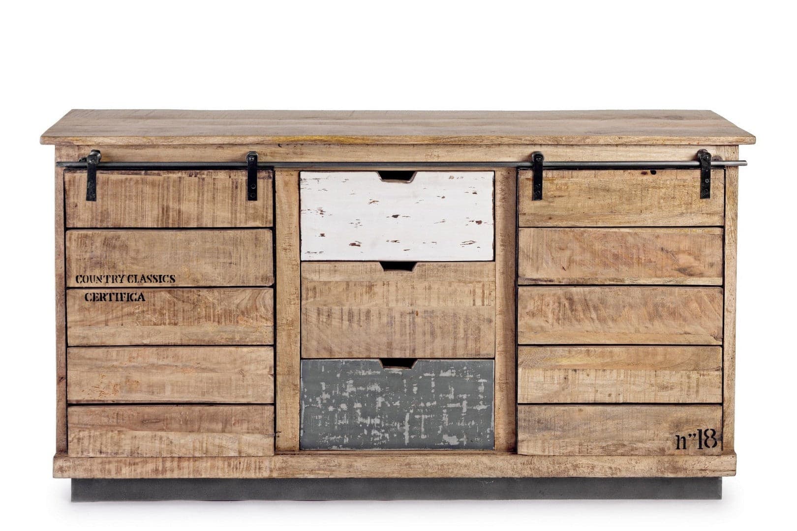 Credenza "Tudor" con struttura in mango e base in acciaio, stile industriale in Credenze Decor Space - Altamura, commercioVirtuoso.it