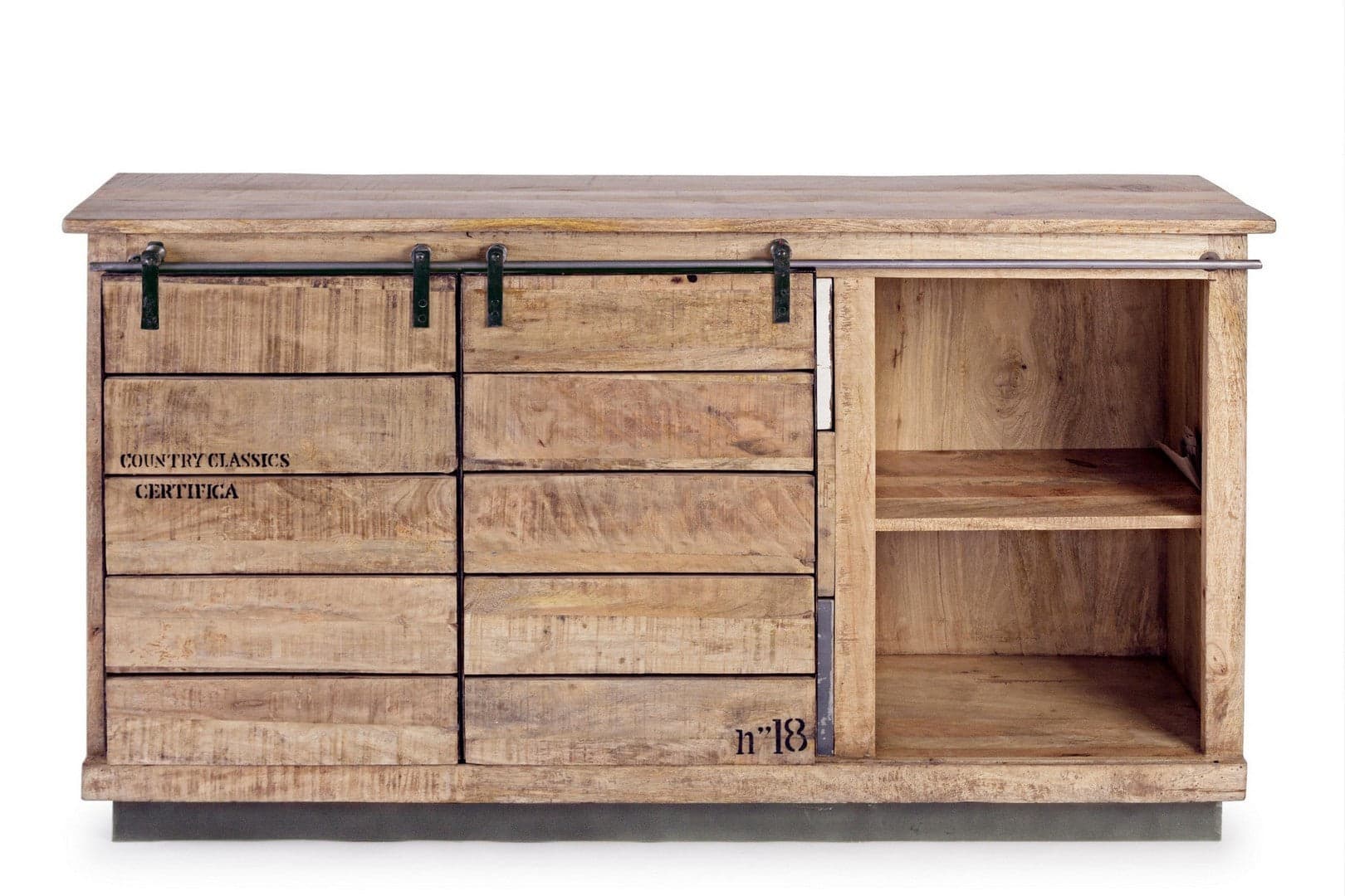 Credenza "Tudor" con struttura in mango e base in acciaio, stile industriale in Credenze Decor Space - Altamura, commercioVirtuoso.it