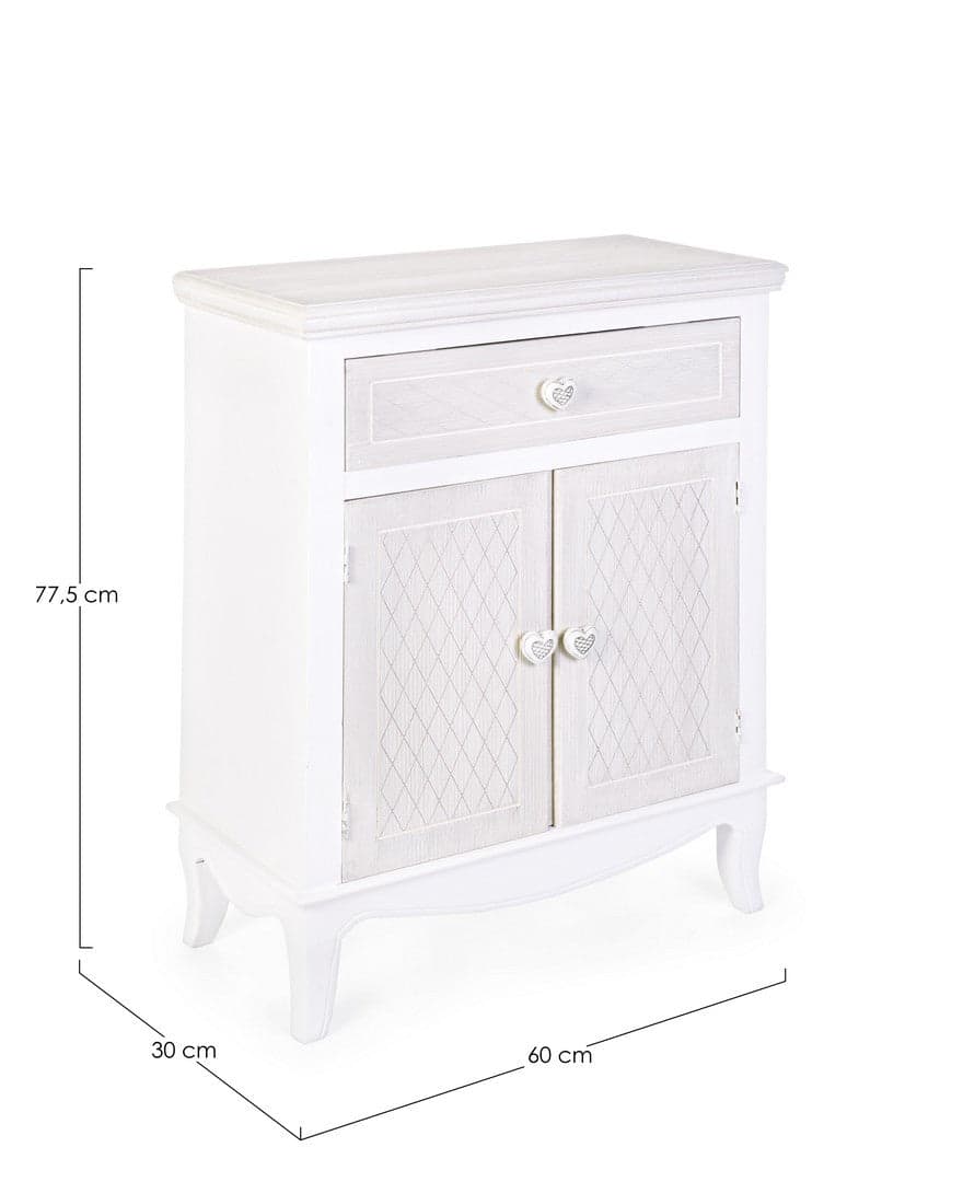 Credenza "Charlene" 2 ante e 1 cassetto, con struttura in legno mdf, stile classico - 2