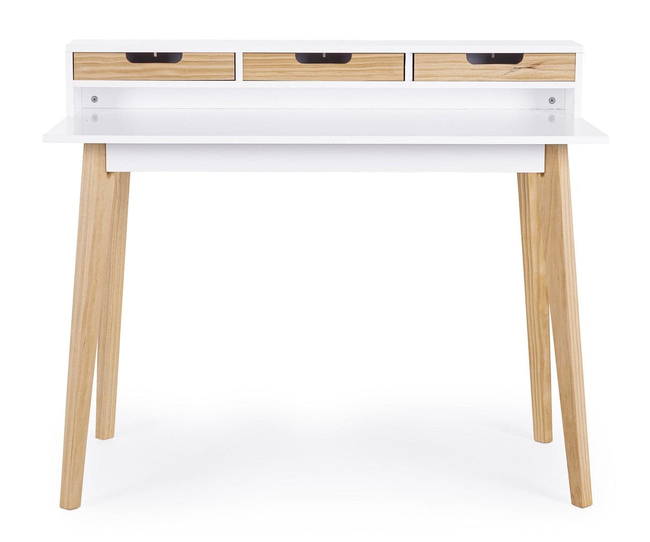 Scrivania "Toronto" con 3 cassetti, gambe in legno di pino, piano in MDF, 110 x 60 cm in Postazioni di lavoro per computer Decor Space - Altamura, commercioVirtuoso.it