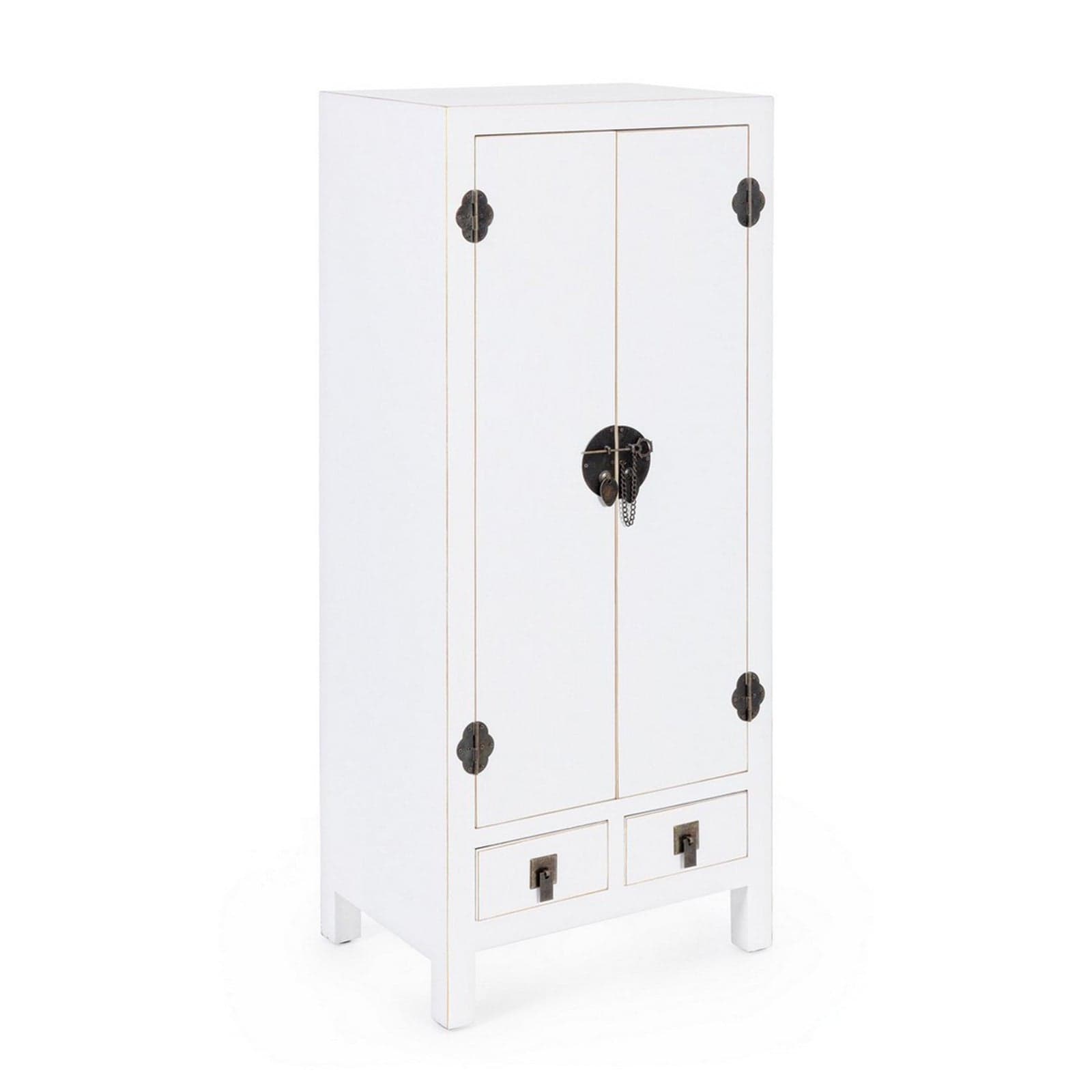 Mobile "Pechino", struttura in legno MDF, finitura a base di nitrocellulosa, maniglie in acciaio - 2