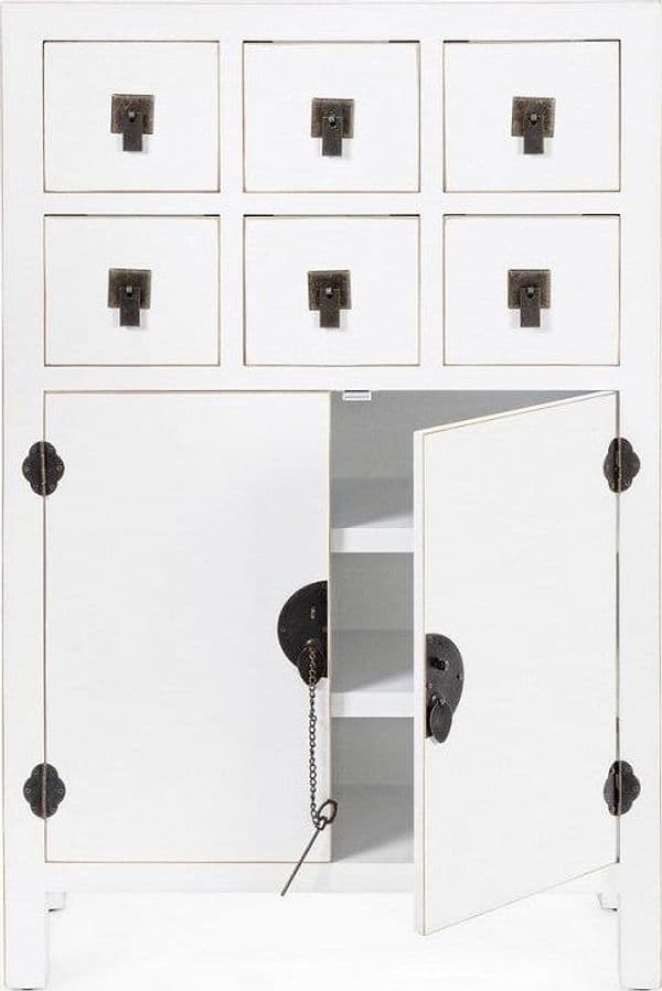 Mobile "Pechino", struttura in legno MDF, finitura a base di nitrocellulosa, maniglie in acciaio - 14