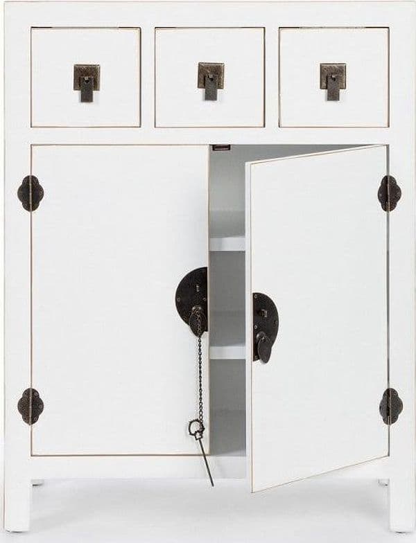 Mobile "Pechino", struttura in legno MDF, finitura a base di nitrocellulosa, maniglie in acciaio - 6