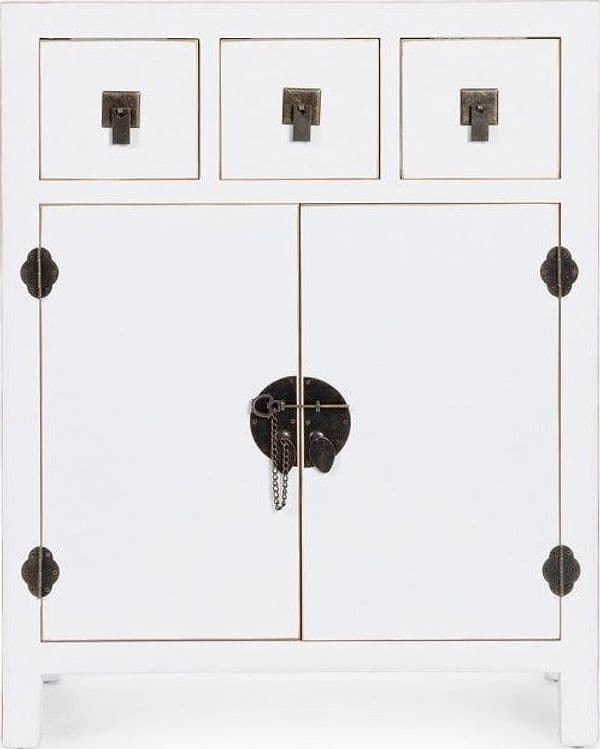 Mobile "Pechino", struttura in legno MDF, finitura a base di nitrocellulosa, maniglie in acciaio - 7