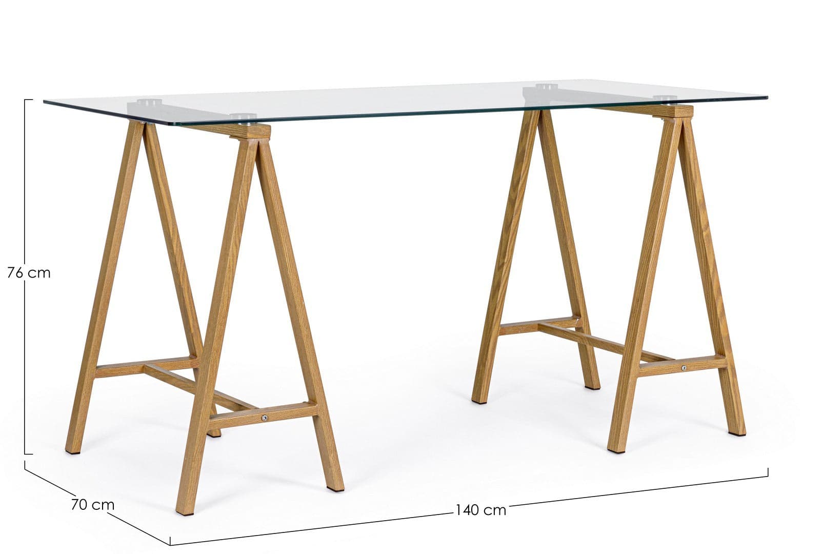 Scrivania "Alchimia", struttura in acciaio, piano in vetro temperato, 140 x 70 cm in Scrivanie Decor Space - Altamura, commercioVirtuoso.it