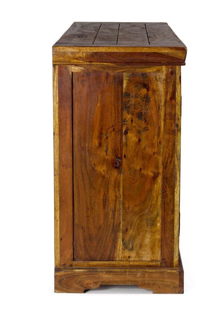 Credenza "Chateaux" in legno di acacia indiano massiccio, con finitura rustica, stile rustico in Credenze Decor Space - Altamura, commercioVirtuoso.it
