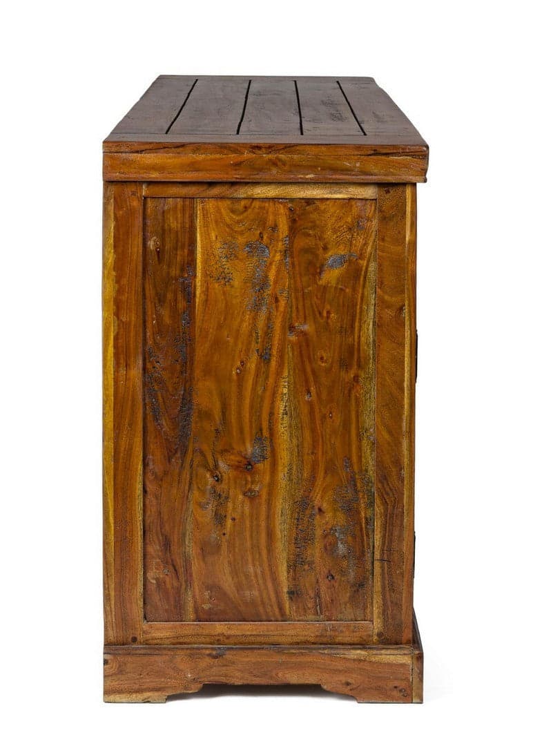 Credenza "Chateaux" in legno di acacia indiano massiccio, con finitura rustica, stile rustico in Credenze Decor Space - Altamura, commercioVirtuoso.it