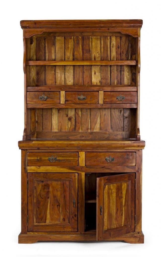 Credenza "Chateaux" in legno di acacia indiano massiccio, con finitura rustica, stile rustico in Credenze Decor Space - Altamura, commercioVirtuoso.it