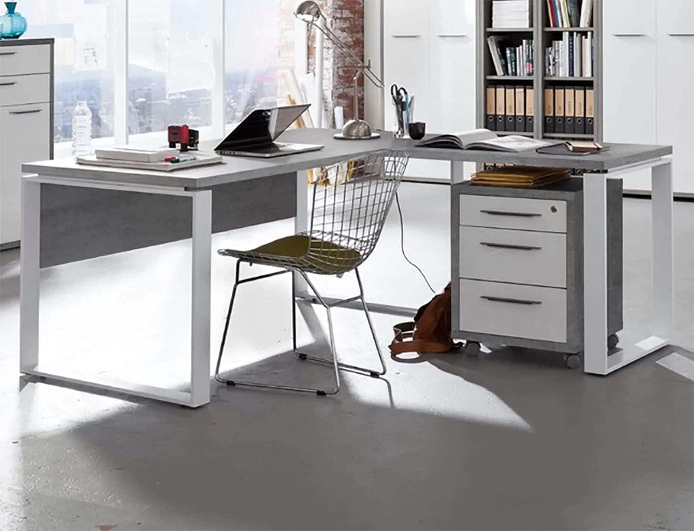 Allungo per scrivania elegante in legno Effetto 3D con piedi in Acciaio da ufficio e stanzetta Casa e cucina/Arredamento/Studio/Scrivanie e postazioni di lavoro/Postazioni di lavoro per computer Decor Space - Altamura, Commerciovirtuoso.it