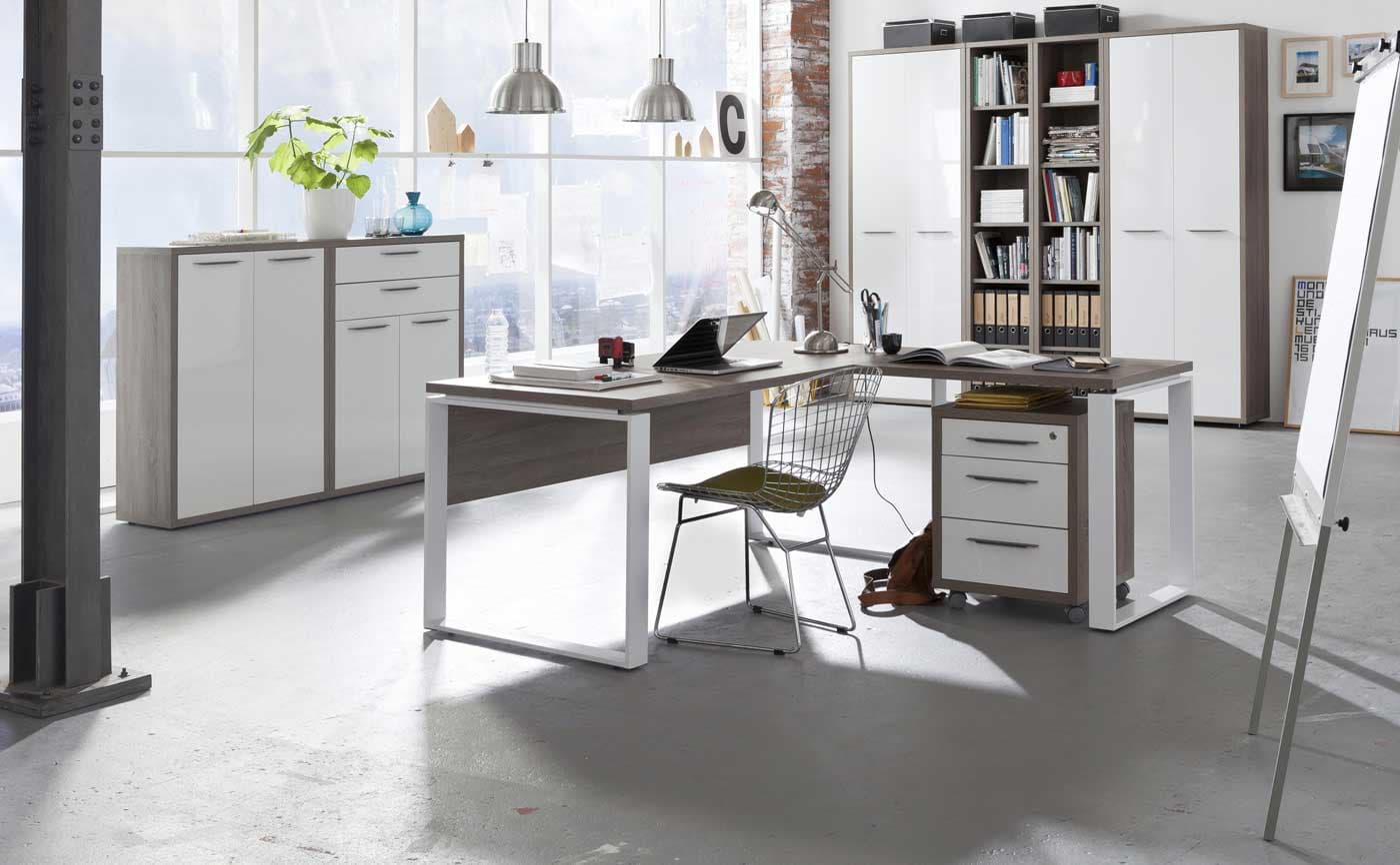 Allungo per scrivania elegante in legno Effetto 3D con piedi in Acciaio da ufficio e stanzetta in Postazioni di lavoro per computer Decor Space - Altamura, commercioVirtuoso.it