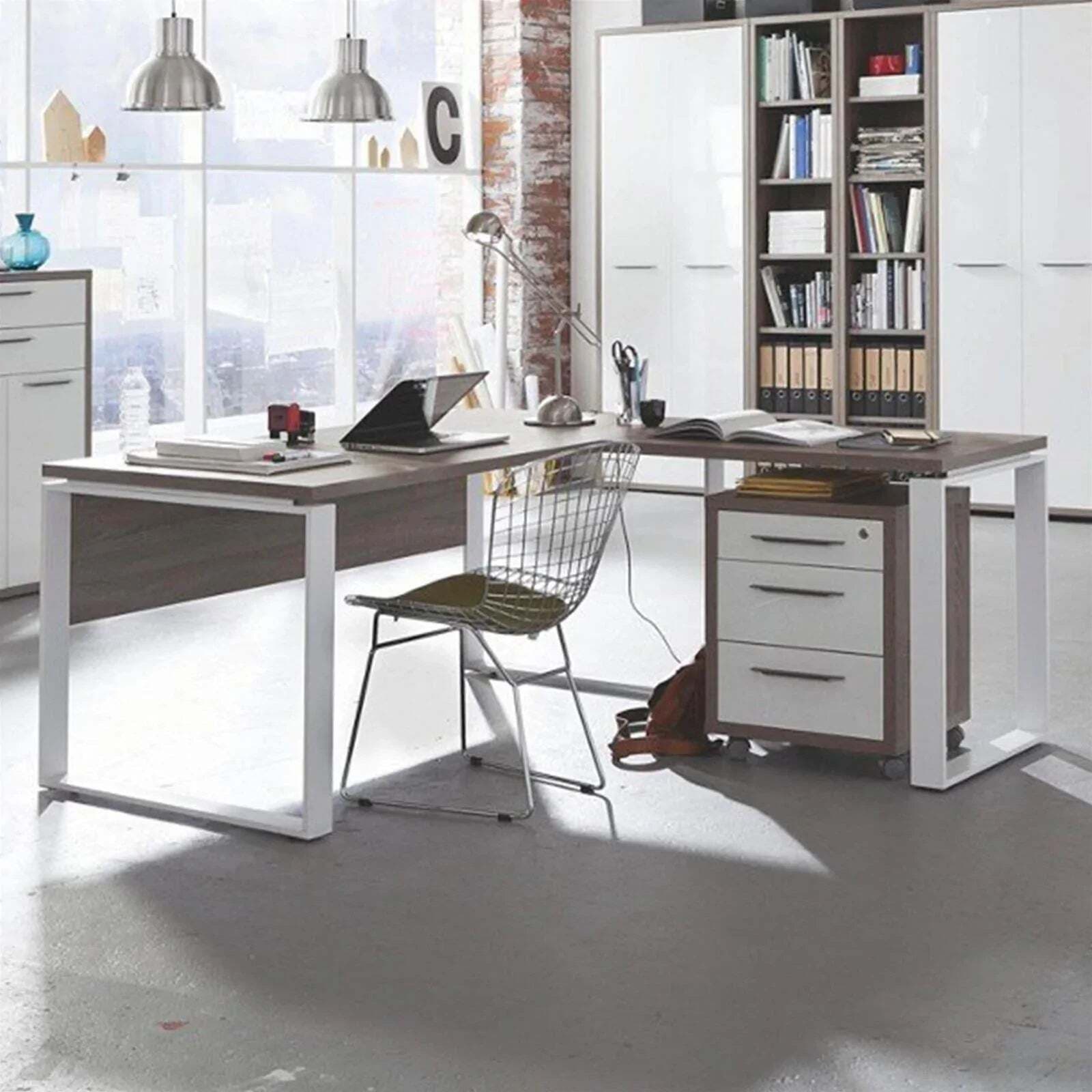 Allungo per scrivania elegante in legno Effetto 3D con piedi in Acciaio da ufficio e stanzetta Casa e cucina/Arredamento/Studio/Scrivanie e postazioni di lavoro/Postazioni di lavoro per computer Decor Space - Altamura, Commerciovirtuoso.it