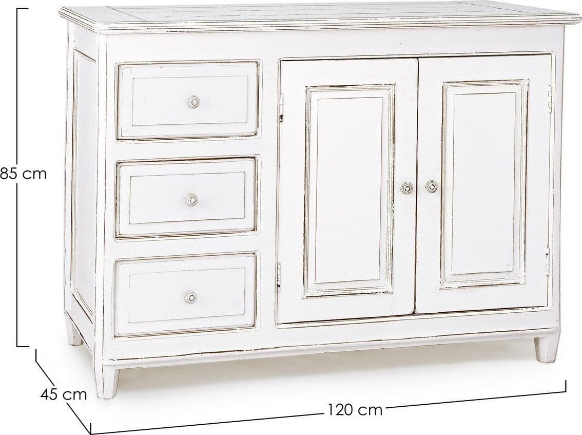 Credenza "Colette" in legno di mango massiccio, con schienali e laterali in mdf, stile rustico in Credenze Decor Space - Altamura, commercioVirtuoso.it