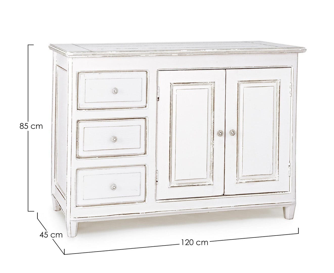 Credenza "Colette" in legno di mango massiccio, con schienali e laterali in mdf, stile rustico in Credenze Decor Space - Altamura, commercioVirtuoso.it