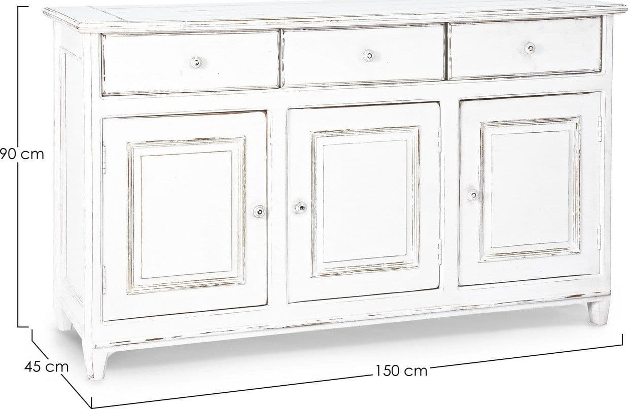 Credenza "Colette" in legno di mango massiccio, con schienali e laterali in mdf, stile rustico in Credenze Decor Space - Altamura, commercioVirtuoso.it