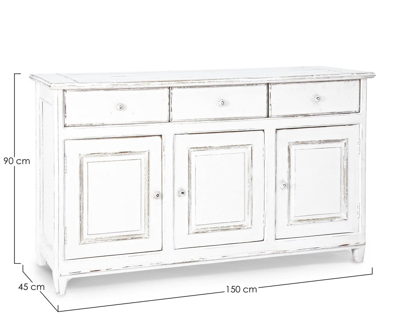Credenza "Colette" in legno di mango massiccio, con schienali e laterali in mdf, stile rustico in Credenze Decor Space - Altamura, commercioVirtuoso.it