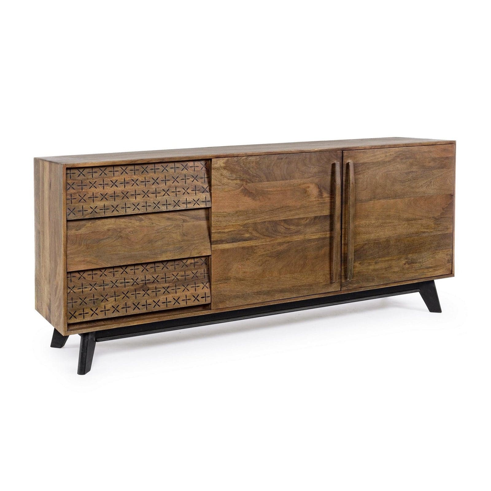 Credenza "Emira" con struttura e piedini in legno di mango, stile vintage - 5