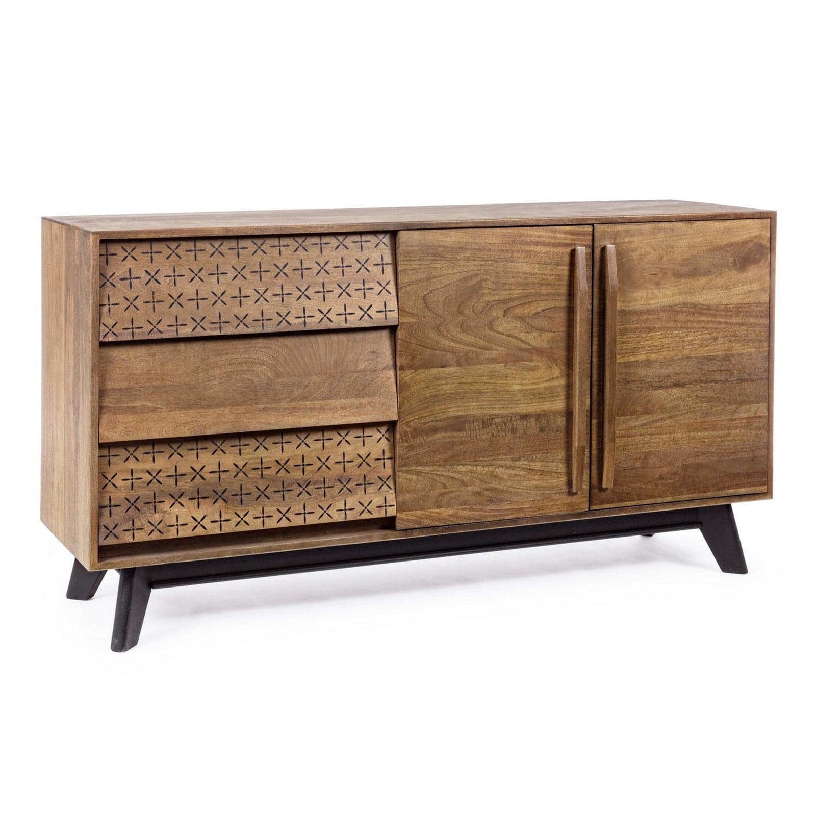 Credenza "Emira" con struttura e piedini in legno di mango, stile vintage - 4