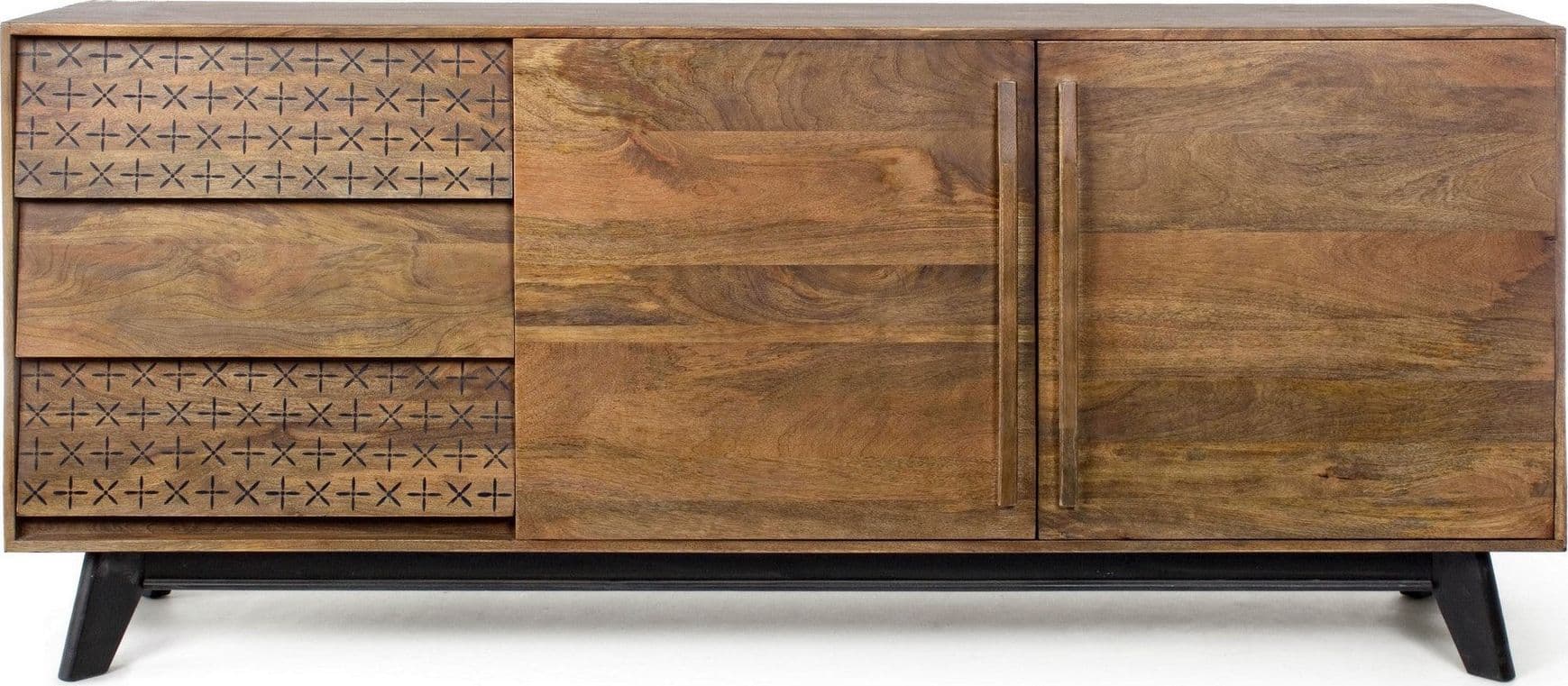 Credenza "Emira" con struttura e piedini in legno di mango, stile vintage - 11