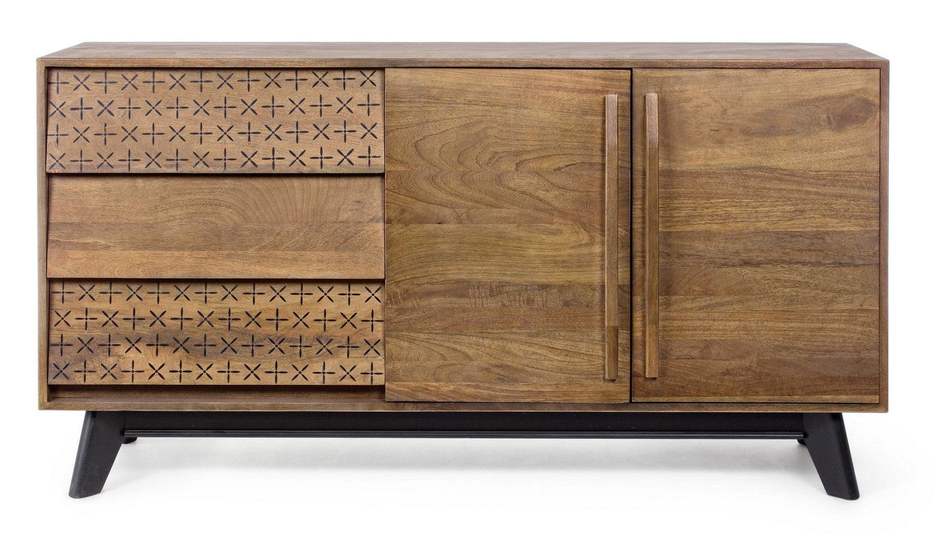 Credenza "Emira" con struttura e piedini in legno di mango, stile vintage in Credenze Decor Space - Altamura, commercioVirtuoso.it