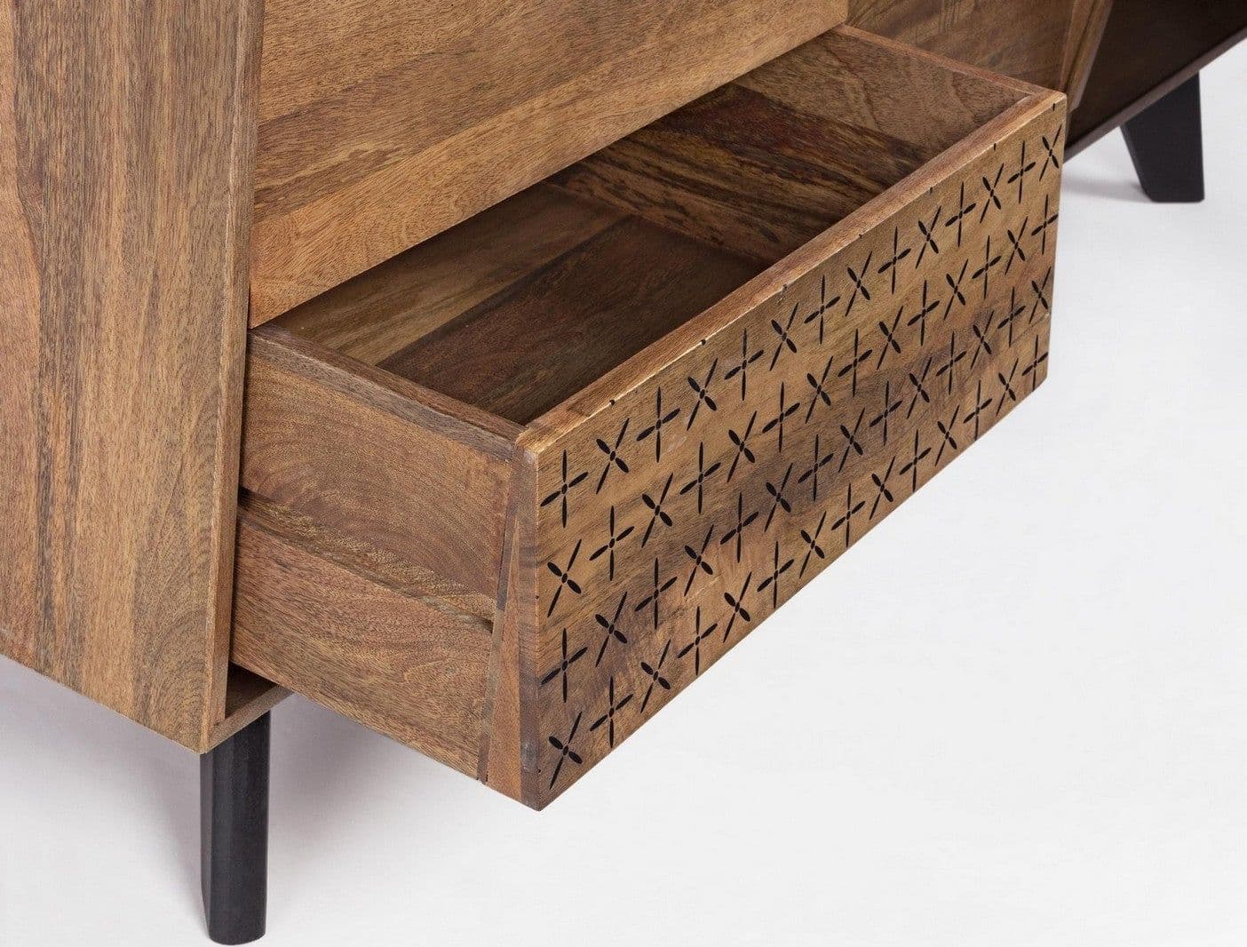 Credenza "Emira" con struttura e piedini in legno di mango, stile vintage - 6