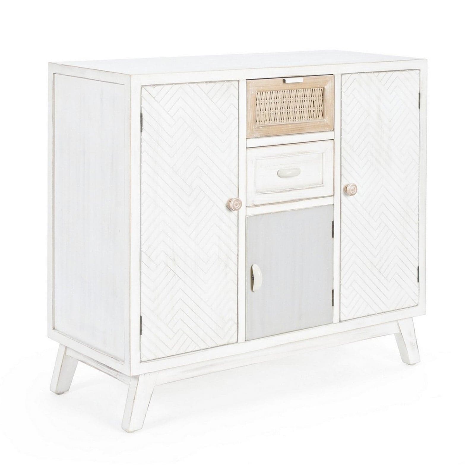 Credenza "Clotilde" con struttura in legno di abete, schienale in mdf, stile rustico - 7
